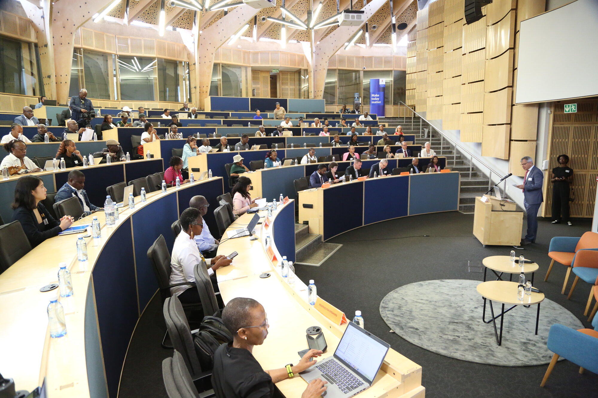Plenary room at opening ceremony.