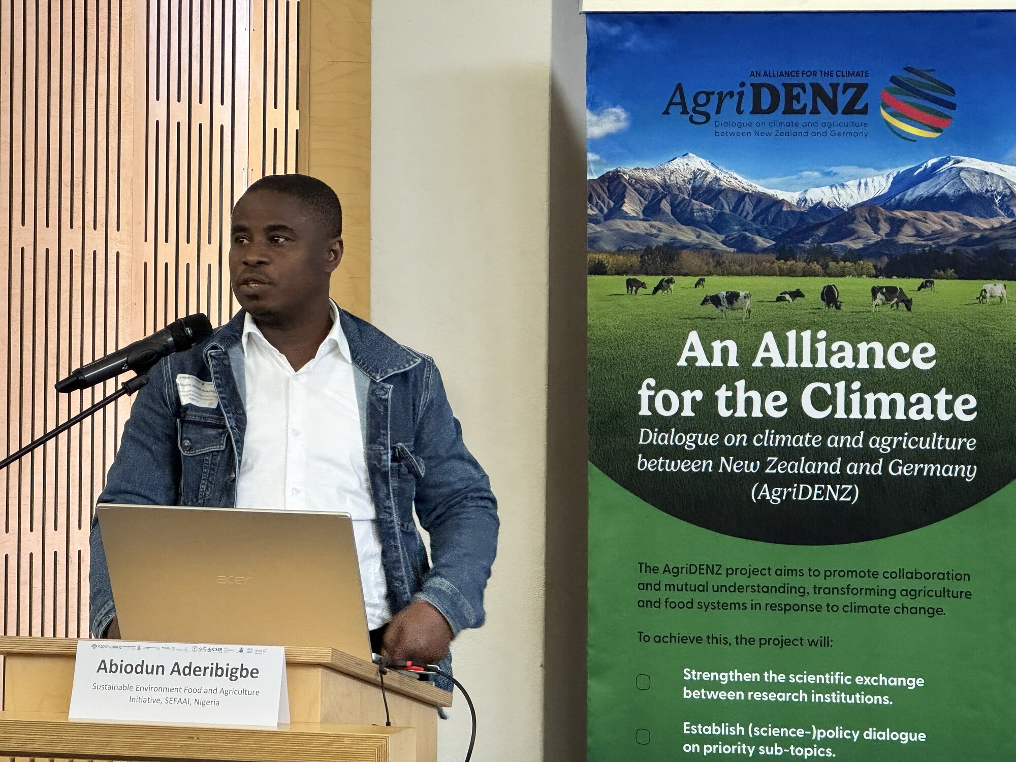 Abiodun Aderibigbe (Sustainable Environment Food and Agriculture Initiative, SEFAAI, Nigeria) reporting about his activities