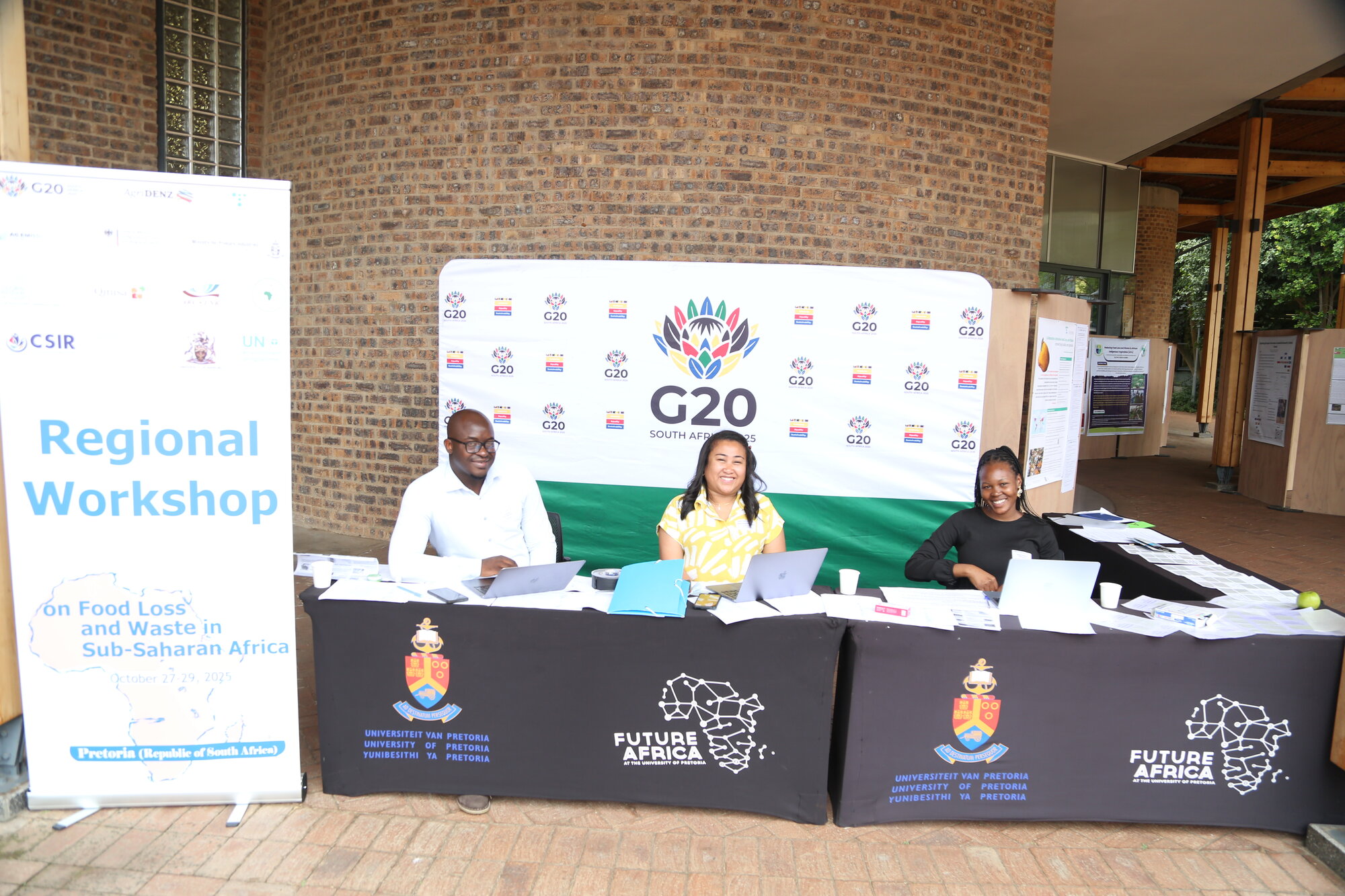 Registration desk staffed by The Food, Agriculture and Natural Resources Policy Analysis Network (FANRPAN)