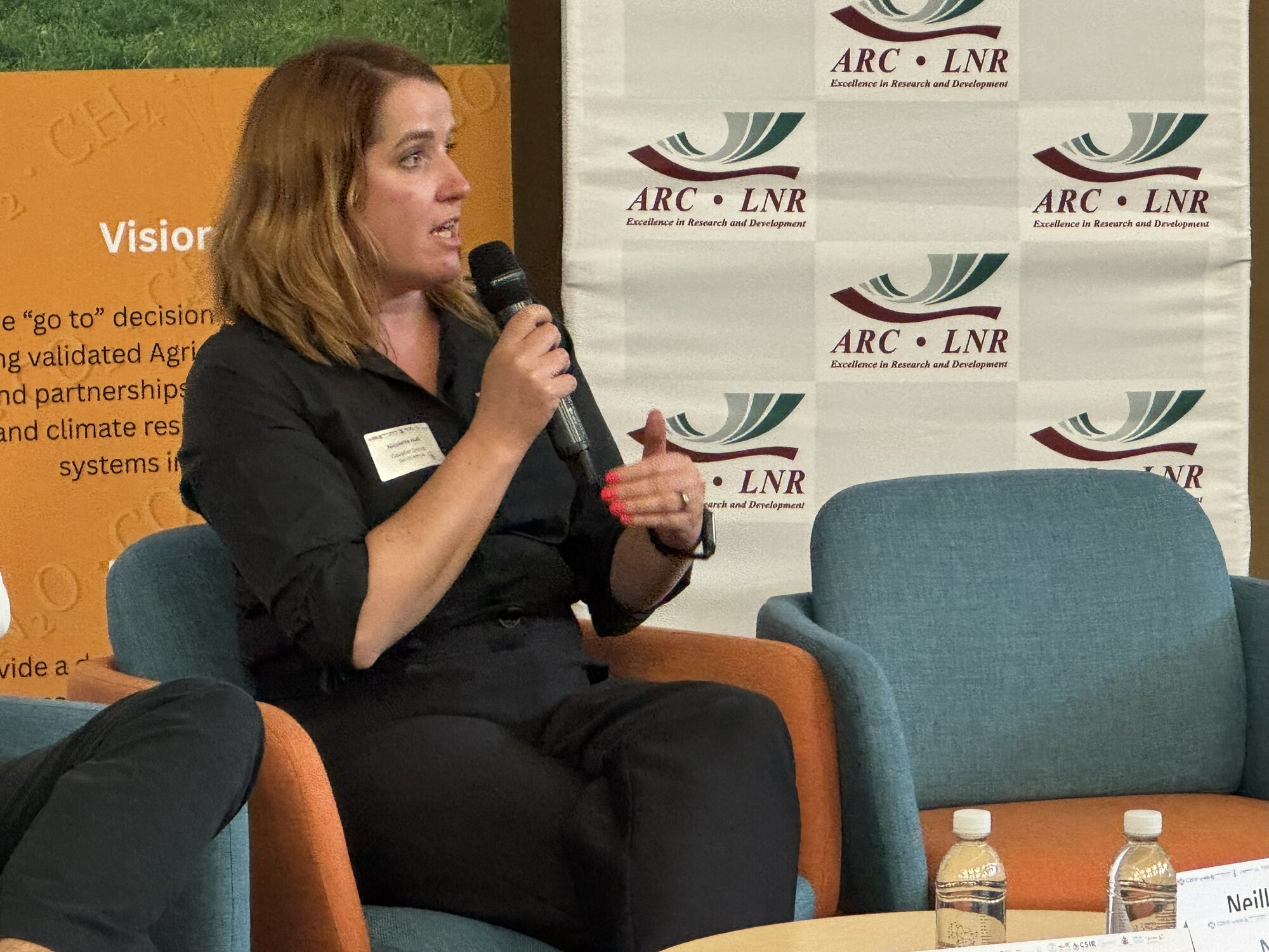 Nicolette Hall (Cavalier Group, South Africa) answering questions from the audience