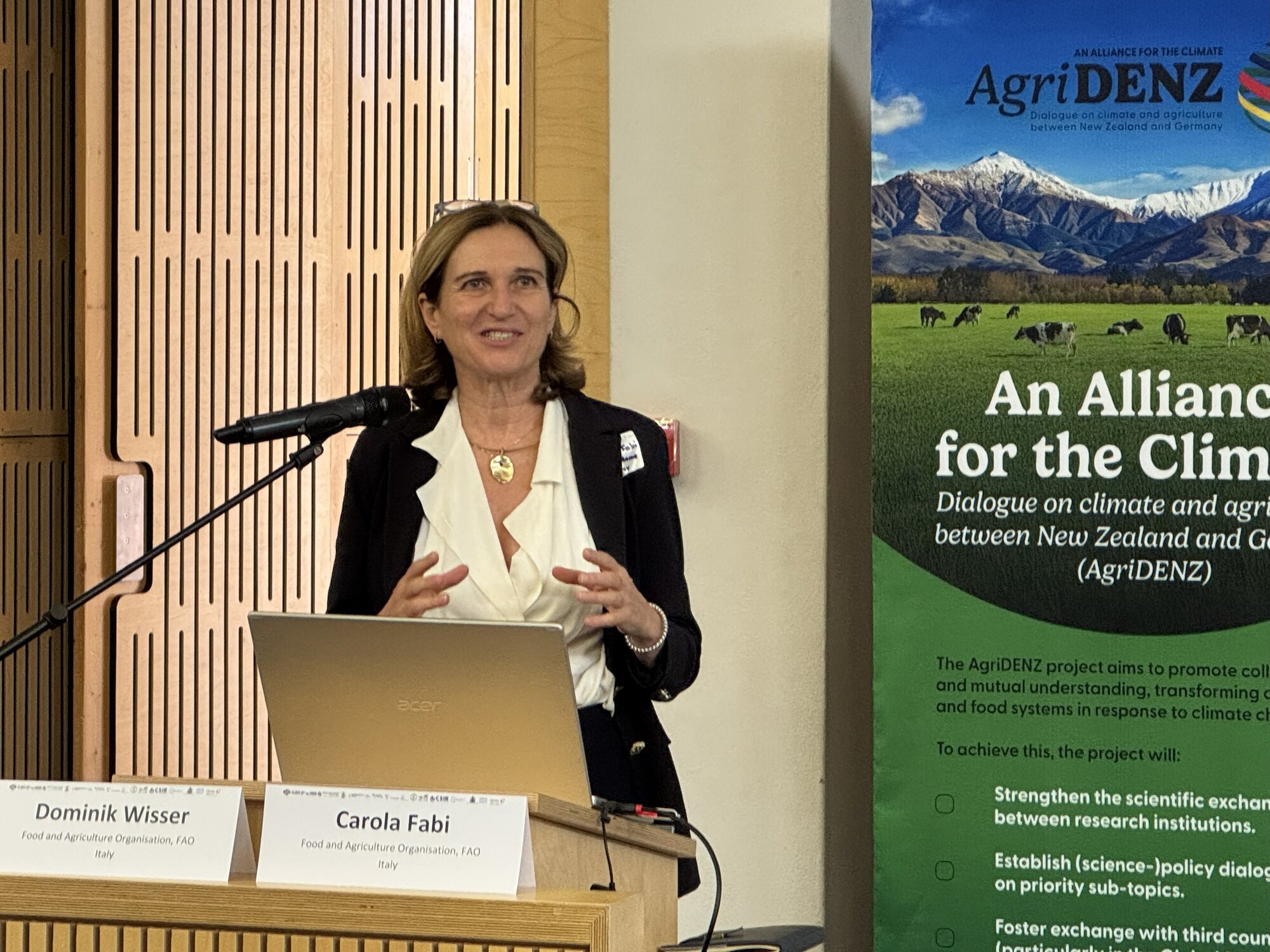 Carola Fabi (Food and Agriculture Organisation, FAO, Italy) explaining FAO´s role in data collection 